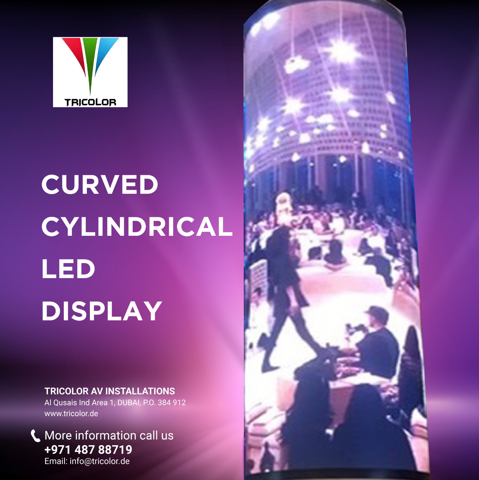 Curved and Flexible LED Screens in Dubai tricolor LED