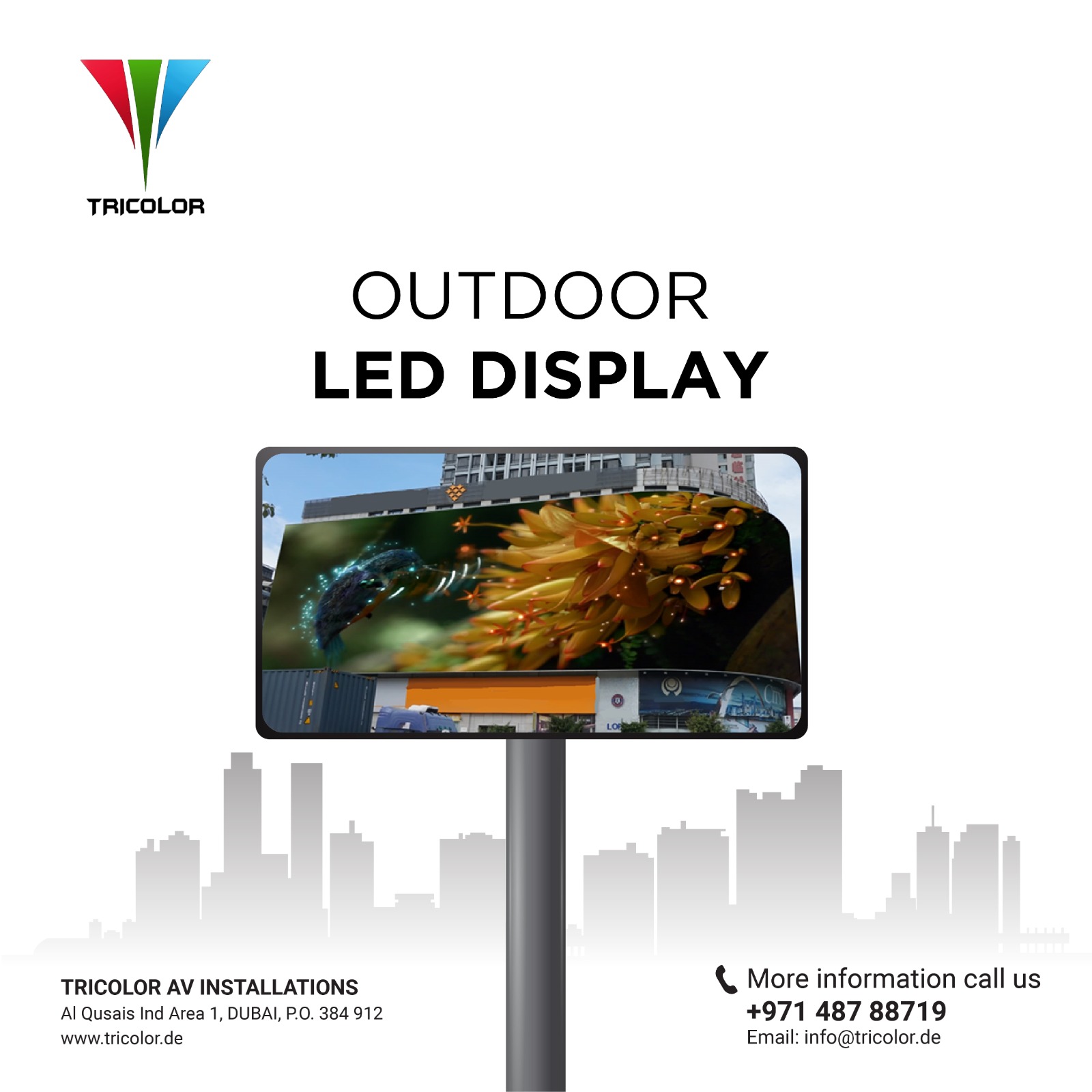 Outdoor LED Screen Advertising in Dubai Pros and Cons Tricolor LED